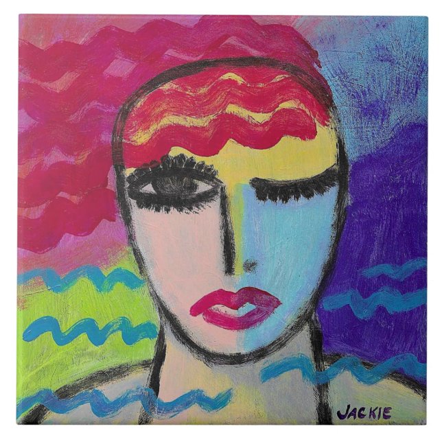 Azulejo Abstract Portrait of a Red Head (Frente)