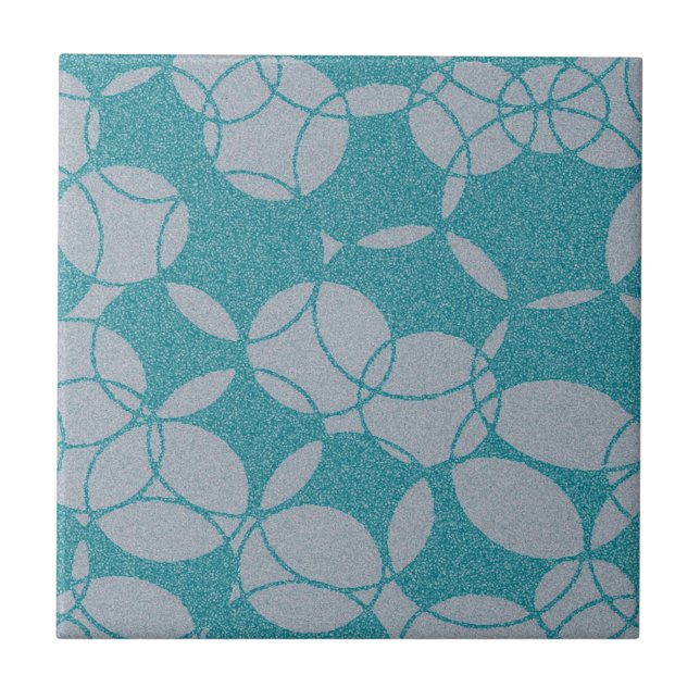 Azulejo Abstract Teal Circles Pattern (Frente)