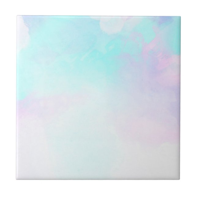 Azulejo Abstracto moderno Pastel azul y morado acuarela (Frente)