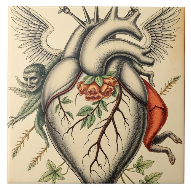 Azulejo Abstrakte Herz Illustration (Frente)