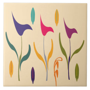 Azulejo Abstrato brillante acuarela Art Calla Lily