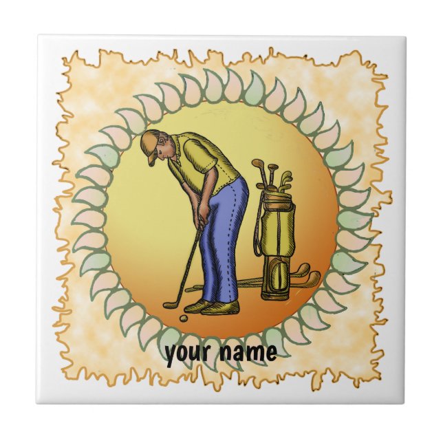 Azulejo Abuelo Golfer (Frente)