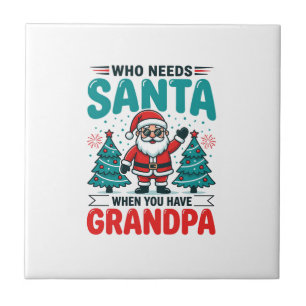 Azulejo Abuelo Navidad Santa Familia