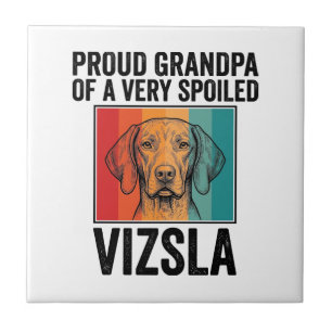 Azulejo Abuelo Orgulloso Vizsla Diseño Vintage Amante de l