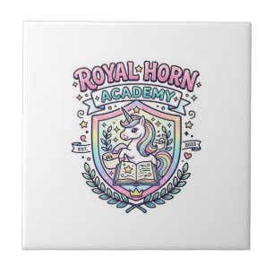 Azulejo Academia Cuerno Real Unicornio Tipografía Negrita