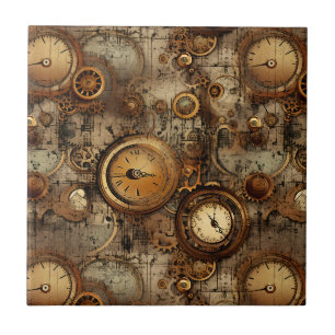 Azulejo Academia Oscura Pergamino Mecánico Sepia Latón