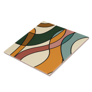 Azulejo Accent Home Abstracto Terroso de Mitad de Siglo