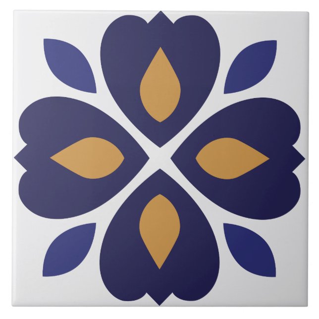 Azulejo Accesorios de cocina azul portugués mediterráneo (Frente)