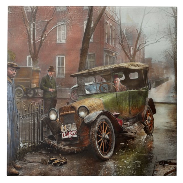 Azulejo Accidente de tráfico - mire para el hielo 1921 (Frente)