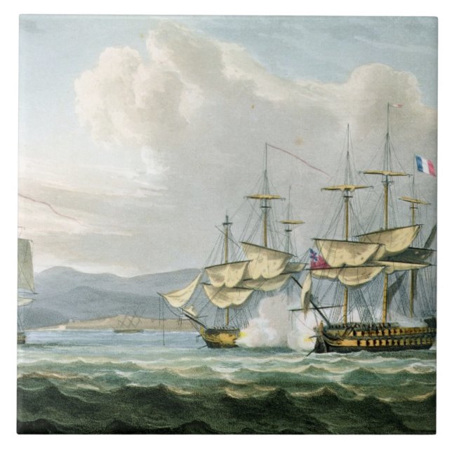 Azulejo Acción de la fragata en los caminos de (Frente)