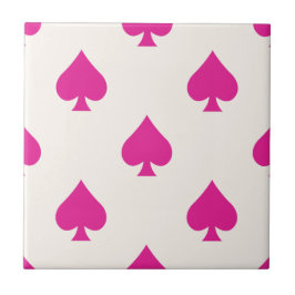 Azulejo Ace de Espadas Patrón Moda Retro Rosa Fancy