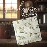 Azulejo Aceitunas rusticas Vintage Toscana Agua Neutral<br><div class="desc">Las aceitunas acuarelas y las ramas se diseñan en un fondo falso. 100% de satisfacción del cliente con "Zazzle" todos los días.</div>