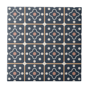 Azulejo Acento geométrico del Círculo Gris Marrón Carbón
