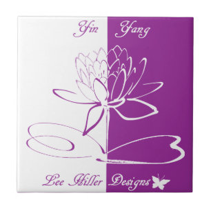 Azulejo Acentos de logotipo de Lee Hiller blanco violeta