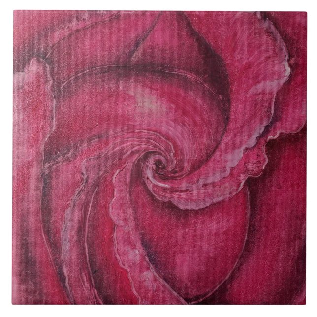 Azulejo Acercamiento a la rosa roja (Frente)