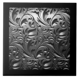 Azulejo Acero gris abstracto de aspecto metalizado platead