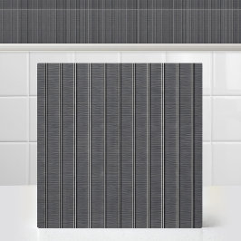 Azulejo Acero gris industrial con franja vertical de metal