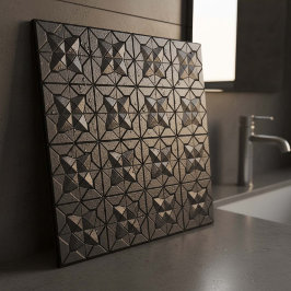 Azulejo Acero negro gótico industrial estrella #12 ID1227