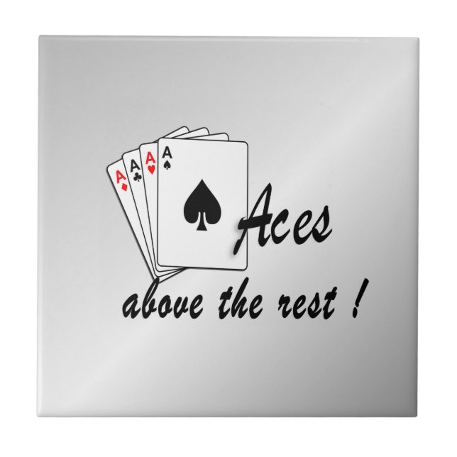 Azulejo Aces encima del resto de plata (Frente)