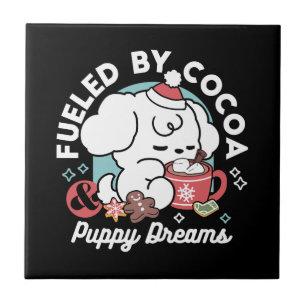 Azulejo Acogedores sueños de cachorro - chocolate caliente