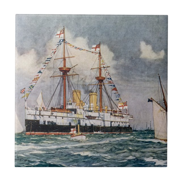Azulejo acorazado HMS Inflexible 1876 (Frente)