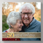 Azulejo Acrílico 50.º Aniversario de Oro<br><div class="desc">Único mosaico de fotos del aniversario de oro personalizado con la foto de la pareja.</div>