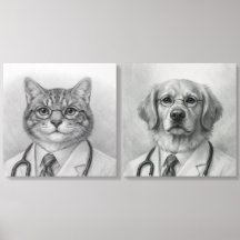 Conjunto de baldosas de foto acrílicas de médico d