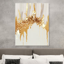 Dorado Drip Abstract Acrylic Wall Art Tile