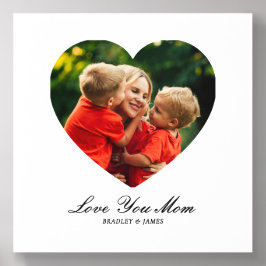 Azulejo Acrílico Fotografía modelada por el corazón Te Ama Mamá Per
