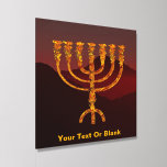 Azulejo Acrílico Moshe es Menorah<br><div class="desc">Una representación de la menorah de siete ramificaciones (candelabra) hecha por los israelíes después del éxodo de Egipto. Personaliza agregando tu propio texto. En la Torá Moshe Rabbenu se le dice: "Harás una Menora de oro puro, golpeada, la Menora será hecha, su base, su rama, sus goballes, sus pechos y...</div>