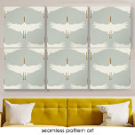 Azulejo Acrílico Pájaros azul turbulentos Neutrales Grullas Patrón<br><div class="desc">Un hermoso patrón de grúa de ave dibujada a mano. Un bonito patrón polvoriento azul, dorado y marfil con grúas. Un diseño perfecto para quien ame los patrones geométricos de las aves dibujadas a mano. Ideal como regalo para los amantes de los pájaros o de la moderna decoración casera, perfecta...</div>