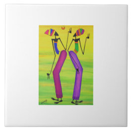 Azulejo Acuarela, arte africano, Fiesta del sol