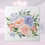 Azulejo Acuarela Azul Rosa Hydrangea Peony Spring Floral<br><div class="desc">Trae la belleza de la primavera a tu espacio con nuestra acuarela azul rosa Hydrangea Peony Spring Floral cerámica. Ideal para los amantes de la flor y la naturaleza.</div>
