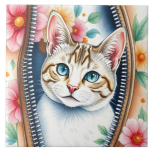 Azulejo Acuarela Cute hermosa y moderna colección de gatos