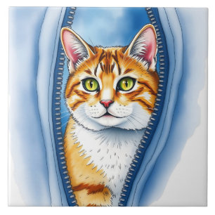 Azulejo Acuarela Cute hermosa y popular colección de gatos