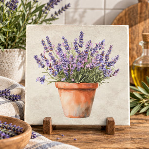 Azulejo Acuarela de agua de lavanda rústica