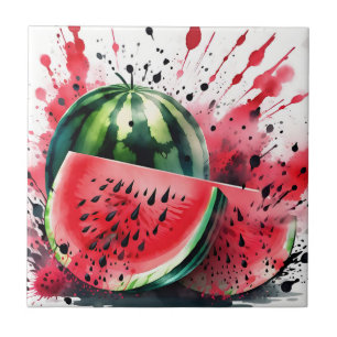 Azulejo Acuarela de explosión de sandía