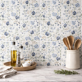 Azulejo Acuarela de Flor Silvestre Azul