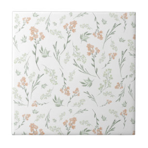 Azulejo Acuarela de flor silvestre floral salvia