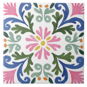 Azulejo Acuarela de jardín folklórico