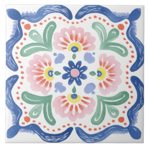Azulejo Acuarela de jardín popular