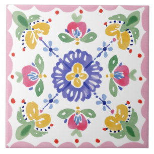 Azulejo Acuarela de jardín popular