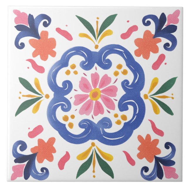 Azulejo Acuarela de jardín popular (Frente)