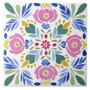 Azulejo Acuarela de jardín popular