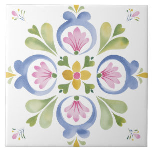 Azulejo Acuarela de jardín popular