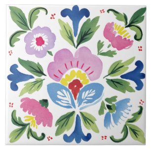 Azulejo Acuarela de jardín popular