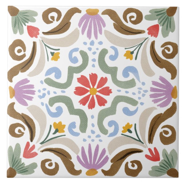 Azulejo Acuarela de jardín popular (Frente)