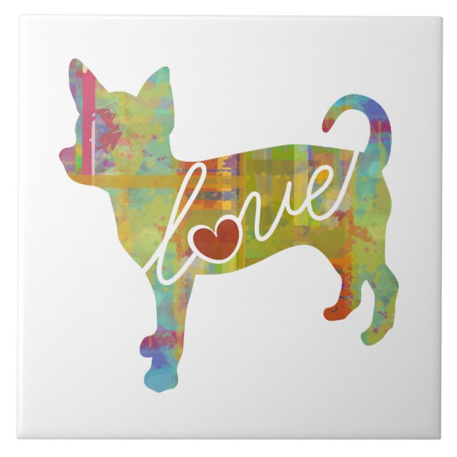 Azulejo Acuarela de la chihuahua (Frente)