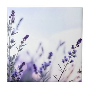 Azulejo Acuarela de lavanda romántica
