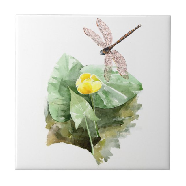 Azulejo acuarela de lirio (Frente)